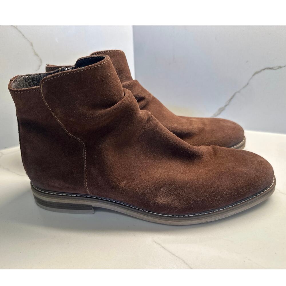 Men’s Alfani Arlen Brown Suede Side Zip Boots Size 9M